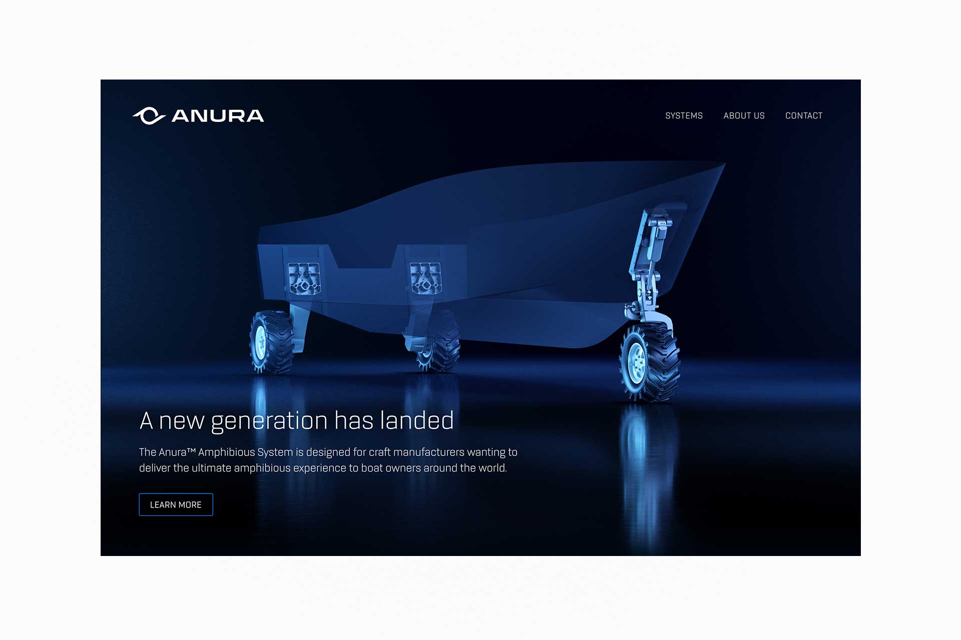 Website homepage with Amphibious System